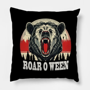 Vintage Savage Bear Roar O Ween Pillow