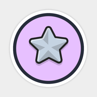 Silver Star Cartoon Vector Icon Illustration Magnet