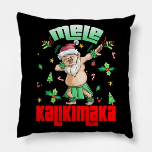 Mele Kalikimaka Christmas Santa Shaka Hawaii Pillow