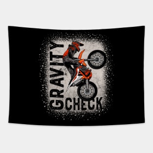 Motocross Gravity Check Motorcycle Stunt Rider Tapestry