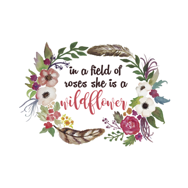 She is a Wildflower - Boho - T-Shirt | TeePublic