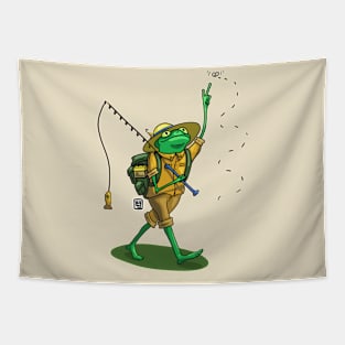 Fisherman Frog Tapestry