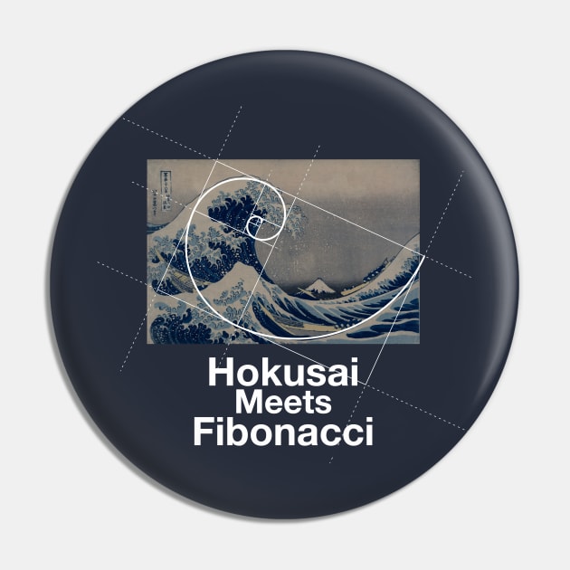 Hokusai Meets Fibonacci, Golden Ratio Pin by cartogram