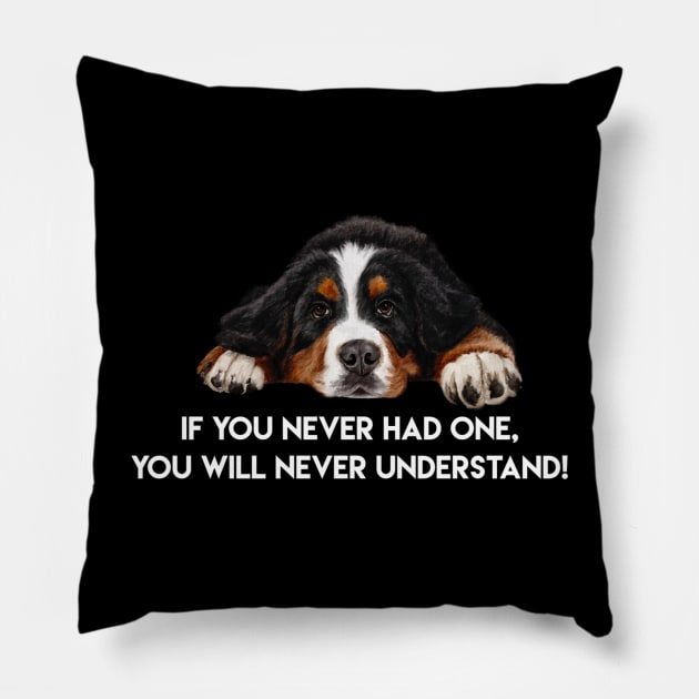 Bernese mountain dog Pillow by Bernesemountaindogstuff