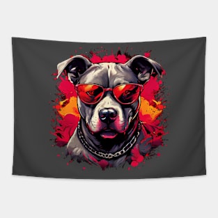 Pitbull In Sunglasses, Pit bull lover, Pittie dog owner design Tapestry