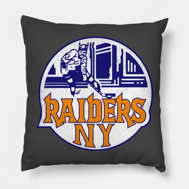 Defunct - New York Raiders Hockey Pillow by LocalZonly