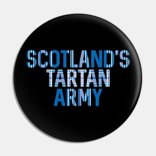 Scotland's Tartan Army, Scottish Saltire Flag Tartan, Scottish Football Slogan Design Pin