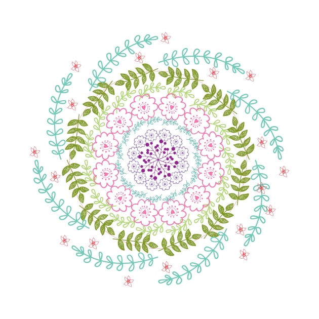 Spring Bursting Flowers Mandala by emma17