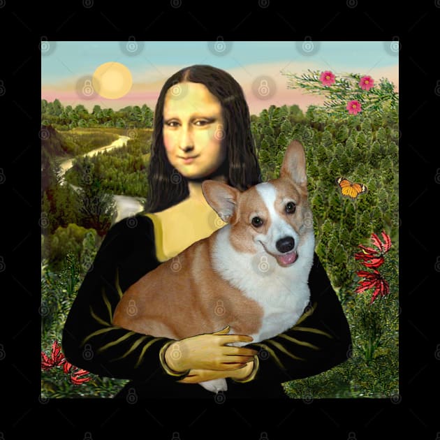 Mona Lisa and her Pembroke Welsh Corgi by Dogs Galore and More