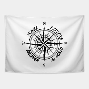 Travel explore discover the world compass Tapestry