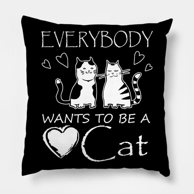 cat love Pillow by FUNNY LIFE