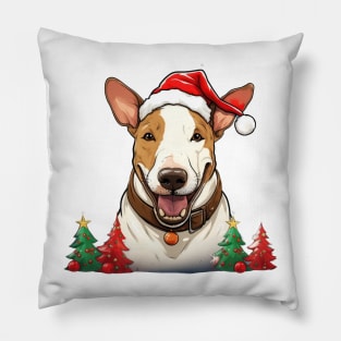 Bull Terrier Dog Christmas Pillow