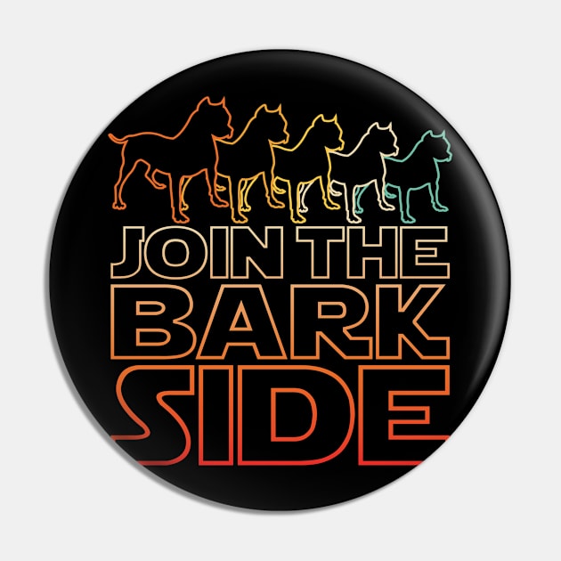 Join The Bark Side Funny Pitbull Dogs Lover Gift Pin by meowstudio