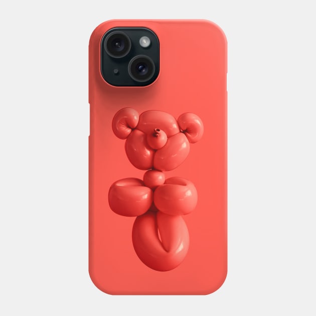 Teddy bear balloon in red Phone Case by CACreative