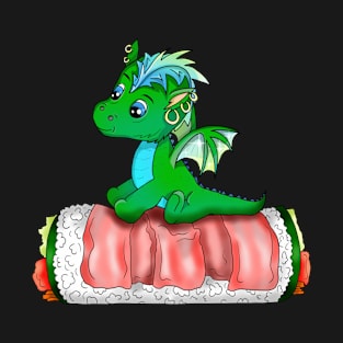 baby dragon sushi roll cartoon T-Shirt