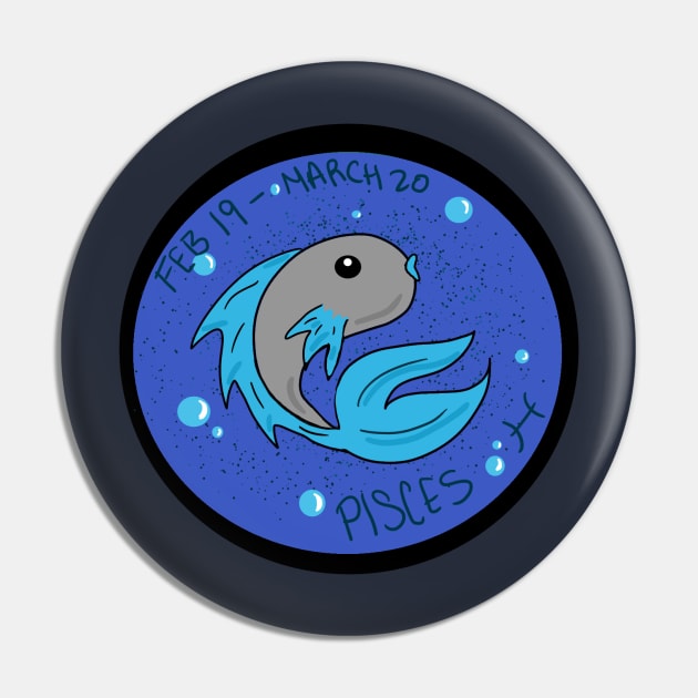 Pisces Fish Pin by SeaglassSorcery