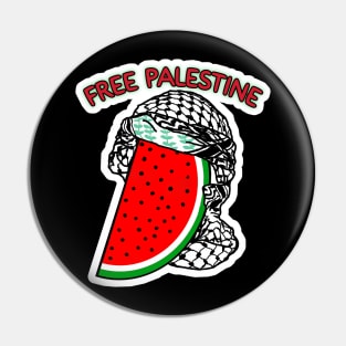 Watermelon Keffiyeh - Half Wrap - Free Palestine - Back Pin