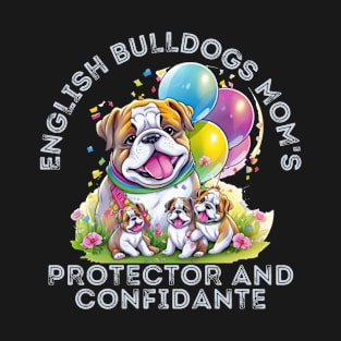 English Bulldogs Mom's Protector And Confidante T-Shirt