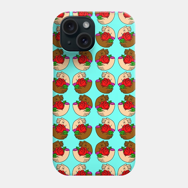 Democratic Socialism Rose Pattern Phone Case by ReclusiveCrafts