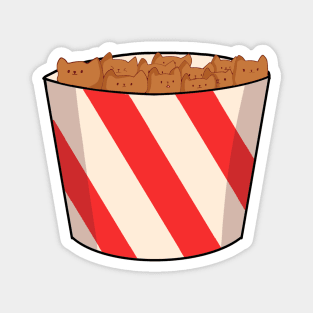 Kawaii Cat inside Box, Funny Chicken Nuggets Cats Magnet