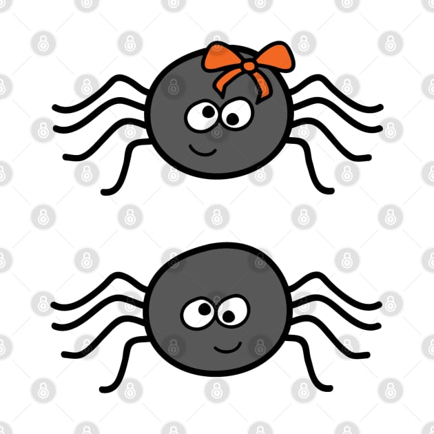 Cute Male and Female Halloween Spiders by PLLDesigns