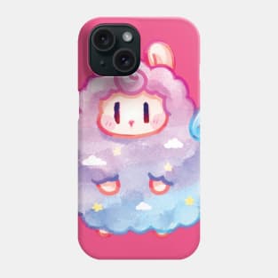 aurora sheep alpaca fluffy cuteness pastel pink sky alpacasso Phone Case