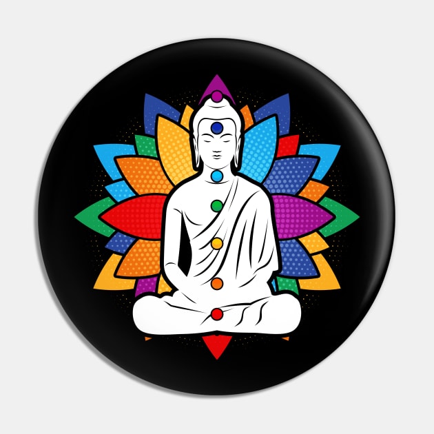 Buddha Chakra Meditation Pin by RadStar