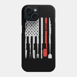 Vintage Chef Cook Culinary Knife Knives American Flag Phone Case