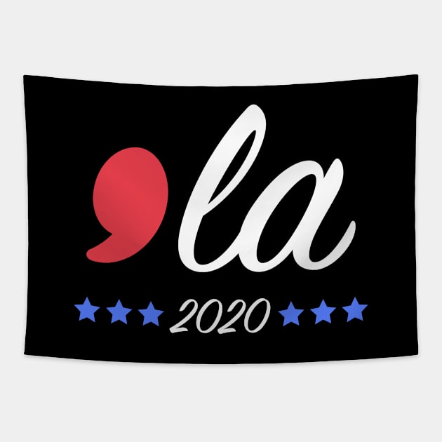 Funny Kamala Harris Comma La 2020 Tapestry by designs4up