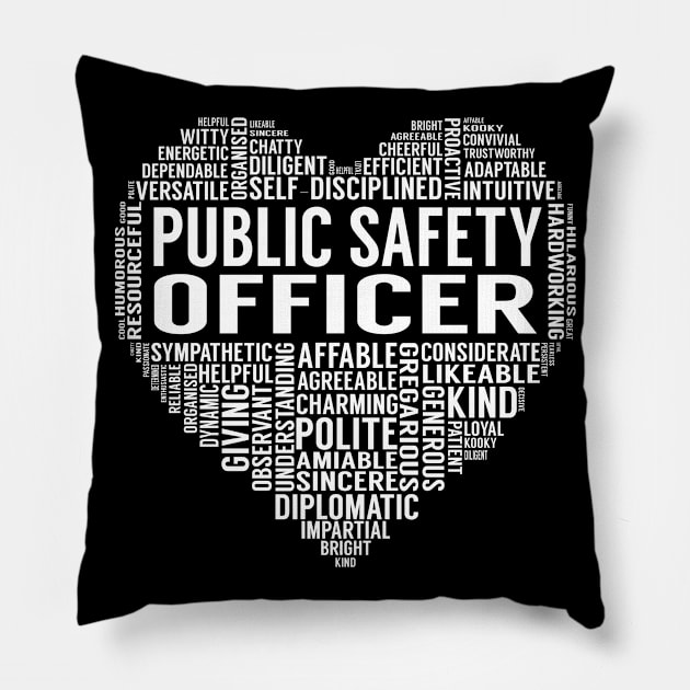 Public Safety Officer Heart Pillow by LotusTee