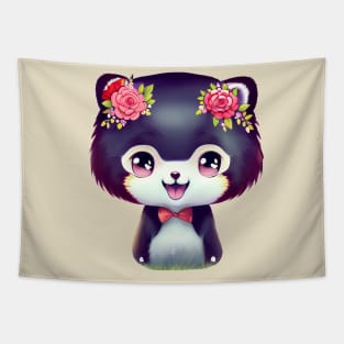 Cute kawaii panda bear Tapestry