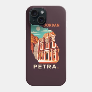 A Vintage Travel Art of Petra - Jordan Phone Case