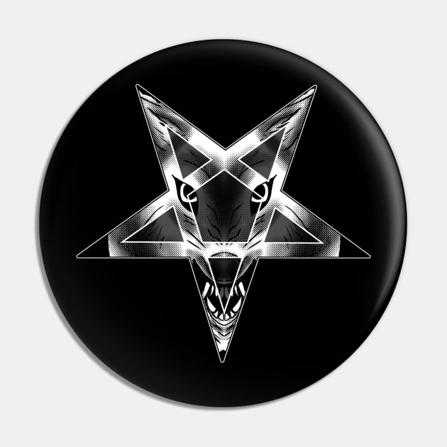 Pentagram Wolf Pin by Ben's Design Store