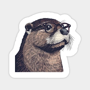 Bookworm Otter Glasses Magnet