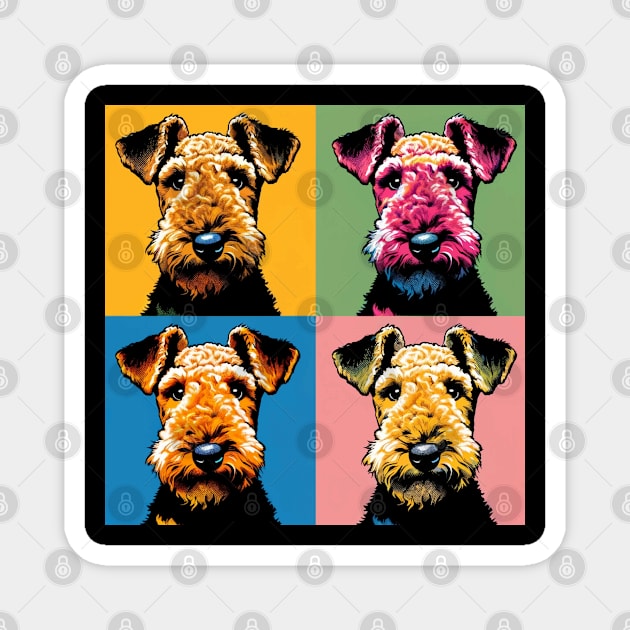 Pop Retro Art Airedale Terrier - Cute Puppy Magnet by PawPopArt