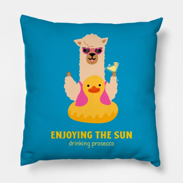 Prosecco In The Sun - Prosecco Pillow by My Geeky Tees - T-Shirt Designs