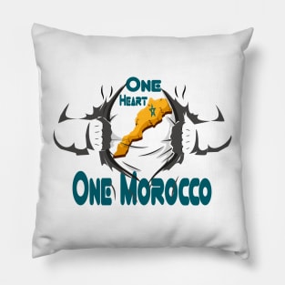 one Morocco One Heart Cultural Fusion: One Heart, One Morocco Pillow