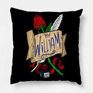 william, personalized gift, name art. Pillow