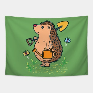 Gardening hedgehog Tapestry