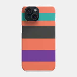 A scarce harmonization of Light Red Ochre, Faded Orange, Purple, Blue/Green and Dark Charcoal stripes. Phone Case