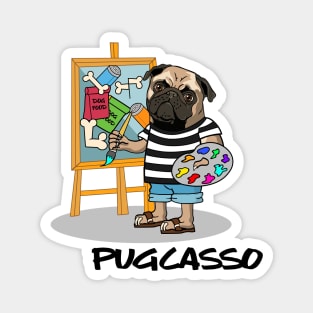 Pugcasso Dog T shirt Magnet