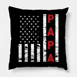 4th Of Julys Papa Usa Flag Tees Men Dad Grandpas Pillow