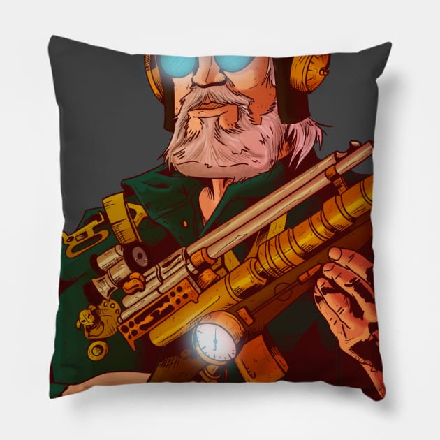 steampunk Pillow by Diego Côrtes