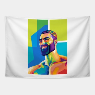 GigaChad Meme wpap Pop Art Tapestry