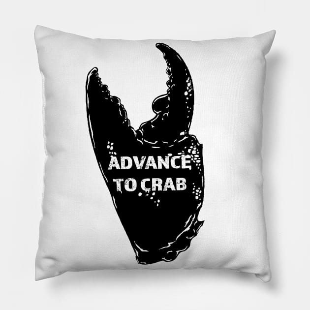 Advance to crab Pillow by LukeRosenbergCreative