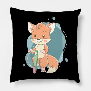 Cute and Smart Cookie Sweet fox riding on a scooter cute baby outfit Pillow