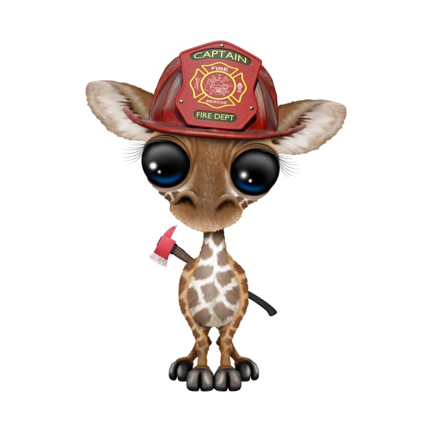 Cute Baby Giraffe Firefighter by jeffbartels