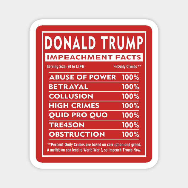 Trump Impeachment Facts Magnet by EthosWear