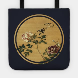 Old Japanese painting of birds and flowers Tote