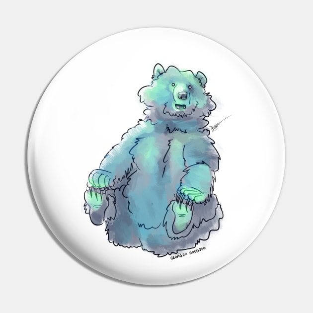 Put Your Feet Up - Fluffy Bear Pin by georgiagoddard